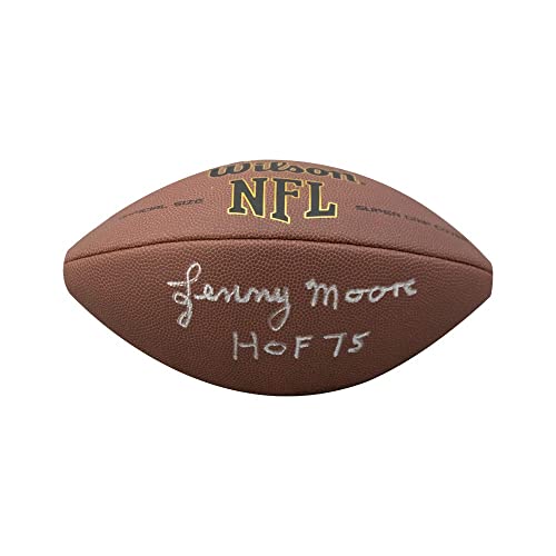 Lenny Moore HOF 75 Autographed Football - BAS - 757 Sports Collectibles