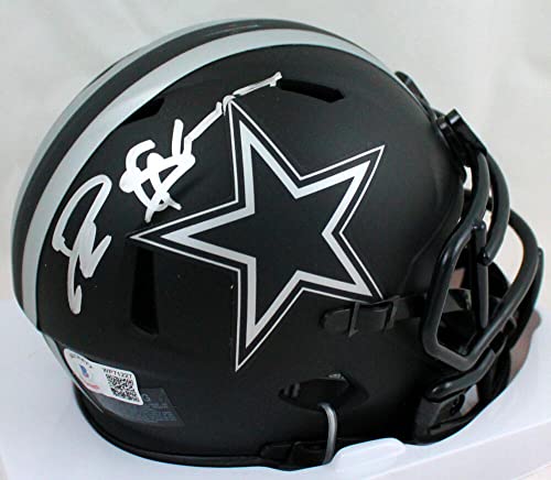 Deion Sanders Autographed Dallas Cowboys Eclipse Speed Mini Helmet-Beckett W Hologram Silver - 757 Sports Collectibles