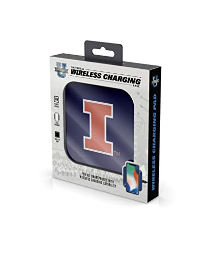 NCAA Illinois Illini Wireless Charging Pad, White - 757 Sports Collectibles