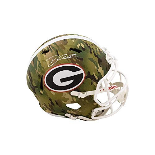 D'Andre Swift Autographed Georgia Camo Replica Full-Size Football Helmet - Fanatics - 757 Sports Collectibles