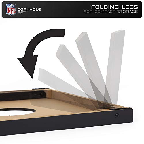 Wild Sports 2'x3' MDF Wood NFL San Francisco 49ers Cornhole Set - Grey Wood Design - 757 Sports Collectibles