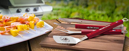 YouTheFan NFL San Francisco 49ers Spirit Series 3-Piece BBQ Set Stainless Steel, 22" x 9" - 757 Sports Collectibles