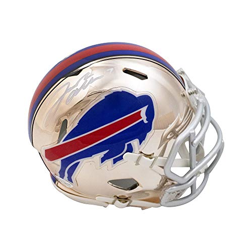 Josh Allen Autographed Buffalo Bills Chrome Mini Football Helmet - BAS COA - 757 Sports Collectibles