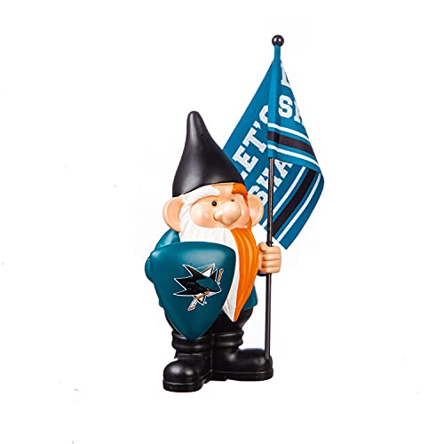 Team Sports America San Jose Sharks, Flag Holder Gnome - 757 Sports Collectibles