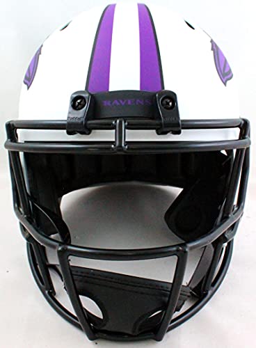 Ray Lewis Autographed Baltimore Ravens Lunar Speed Helmet- Beckett W Purple - 757 Sports Collectibles