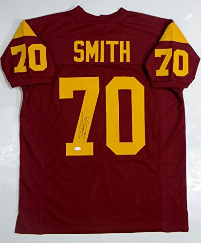 Tyron Smith Autographed Burgundy College Style Jersey- JSA Witnessed Authenticated