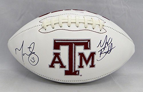 Michael Bennett Martellus Bennett Signed Texas AM Logo Football- JSA W Auth