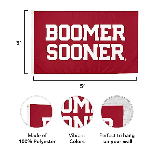 Desert Cactus University of Oklahoma Flag Sooners Flags Banners 100% Polyester Indoor Outdoor 3x5 (Style X) - 757 Sports Collectibles