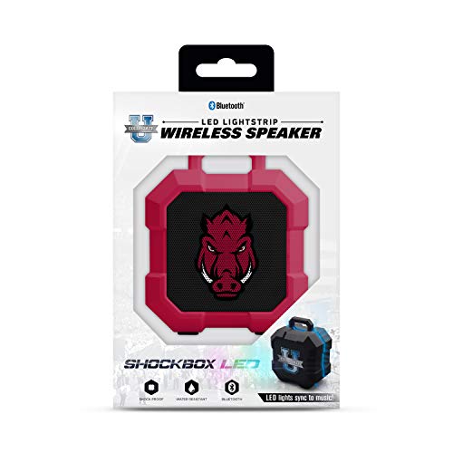 NCAA Arkansas Razorbacks Shockbox LED Wireless Bluetooth Speaker, Team Color - 757 Sports Collectibles