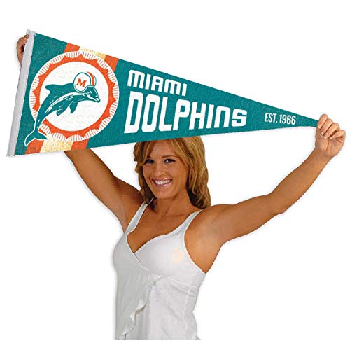 WinCraft Miami Dolphins Throwback Vintage Retro Pennant Flag - 757 Sports Collectibles