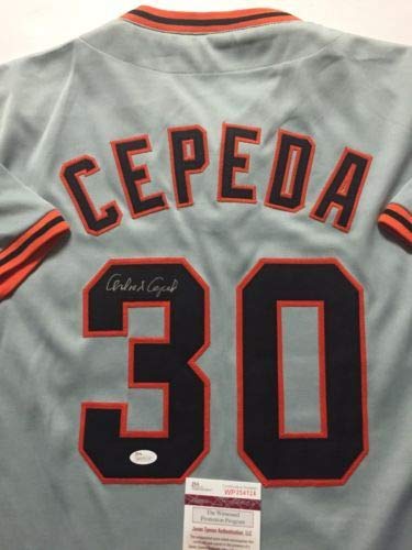 Autographed/Signed Orlando Cepeda San Francisco Grey Baseball Jersey JSA COA