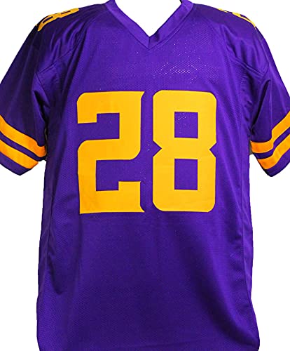 Adrian Peterson Signed Purple Pro Style Jersey w/Yellow Num- Beckett WBlack 8 - 757 Sports Collectibles