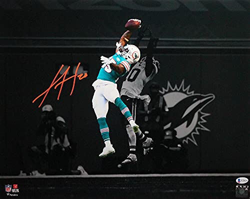 Xavien Howard Signed Dolphins Spotlight Catch 16X20 FP Photo- Beckett W Orange - 757 Sports Collectibles