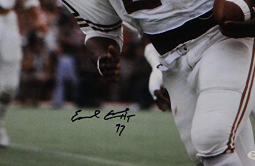 Earl Campbell Autographed UT Longhorns 16x20 Photo In White Jersey w/HT- JSA W Auth Black - 757 Sports Collectibles