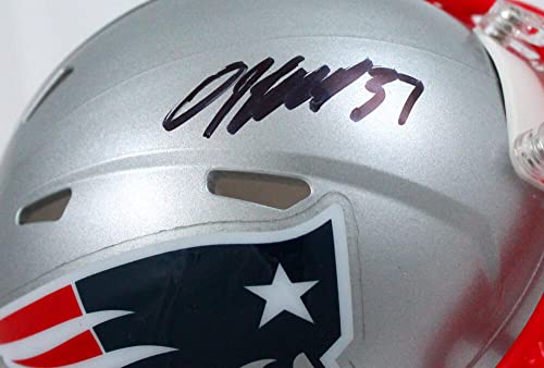 Damien Harris Autographed New England Patriots Speed Mini Helmet-Beckett W Hologram Black - 757 Sports Collectibles