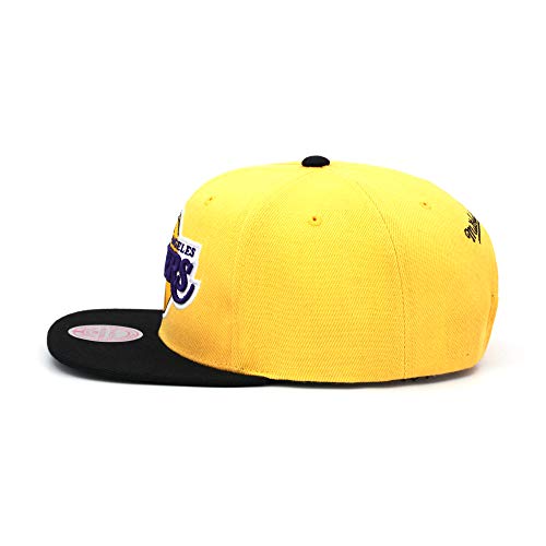 Mitchell & Ness Los Angeles Lakers Snapback Hat - Two-Tone Yellow/Black - LA Lakers Cap - 757 Sports Collectibles