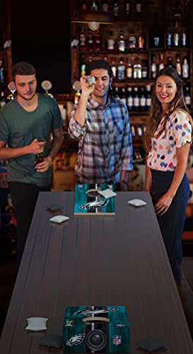 SOAR NFL Tabletop Cornhole Game and Bluetooth Speaker, Philadelphia Eagles - 757 Sports Collectibles