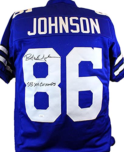 Butch Johnson Autographed Blue Pro Style Jersey W/SB- JSA Witnessed Auth - 757 Sports Collectibles