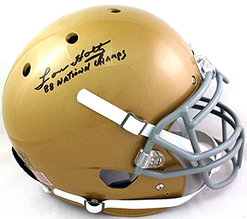 Lou Holtz Autographed Notre Dame Speed Authentic F/S Helmet w/Insc- Beckett W Black - 757 Sports Collectibles