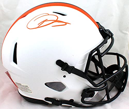 Odell Beckham Signed Cleveland Browns F/S Lunar Speed Authentic Helmet-Beckett W Hologram Orange - 757 Sports Collectibles