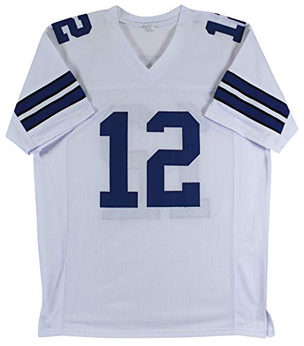 Roger Staubach Authentic Signed White Pro Style Jersey BAS - 757 Sports Collectibles