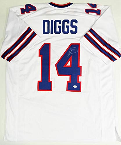 Stefon Diggs Autographed White Pro Style Jersey- Beckett W Silver 4 - 757 Sports Collectibles