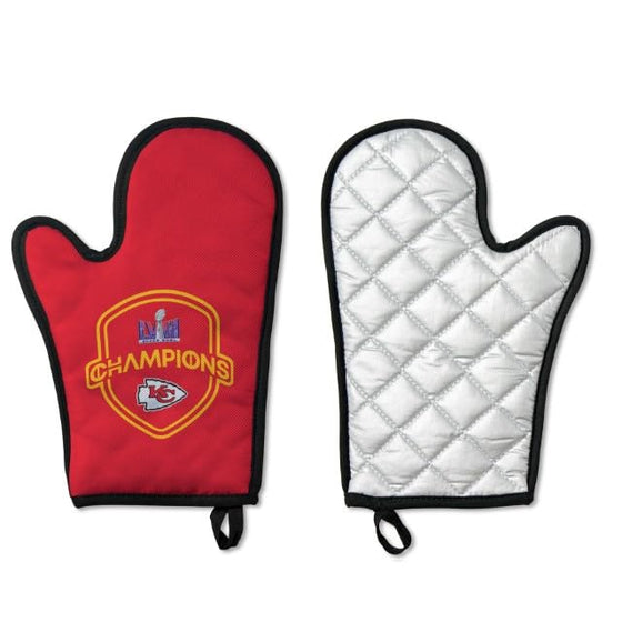 Northwest NFL Kansas City Chiefs Super Bowl LVIII Champions Apron & Oven Mitt Set, 24" x 28" Apron, 8" x 12" Mitt, Luminary Champs - 757 Sports Collectibles