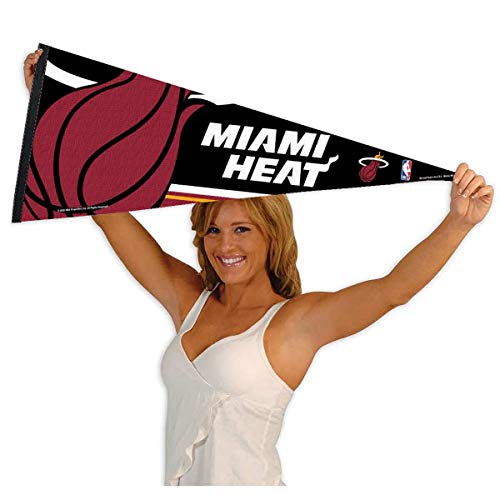 WinCraft Miami Heat Pennant Full Size 12" X 30" - 757 Sports Collectibles