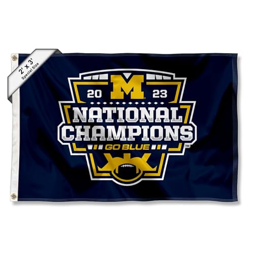 Michigan Team University Wolverines College Football 2023 National Champions 2x3 Foot Flag - 757 Sports Collectibles