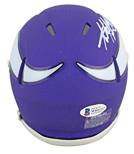 Vikings Adrian Peterson Authentic Signed Purple Speed Mini Helmet BAS Witnessed - 757 Sports Collectibles