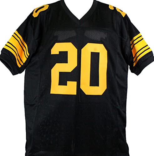 Rocky Bleier Autographed Black/Yellow # Pro Style Jersey w/ 4x SB Champs-Prova Black - 757 Sports Collectibles