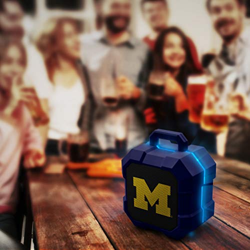 NCAA Michigan Wolverines Shockbox LED Wireless Bluetooth Speaker, Team Color - 757 Sports Collectibles