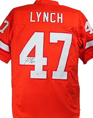 John Lynch Autographed Denver Broncos Orange TB Jersey- Beckett W Black - 757 Sports Collectibles