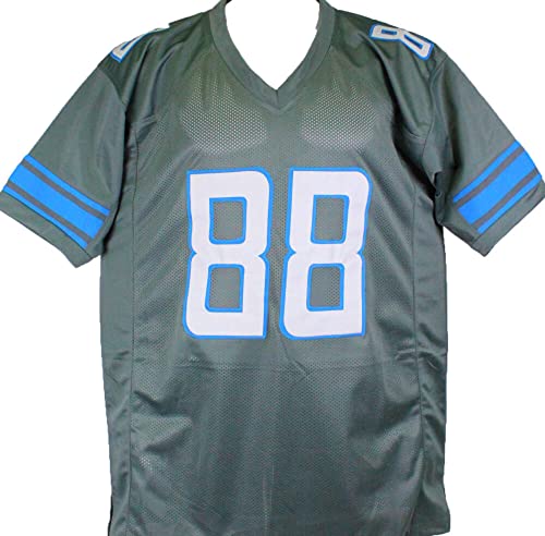 TJ Hockenson Autographed Grey Pro Style Jersey L8- Beckett W Hologram Black - 757 Sports Collectibles