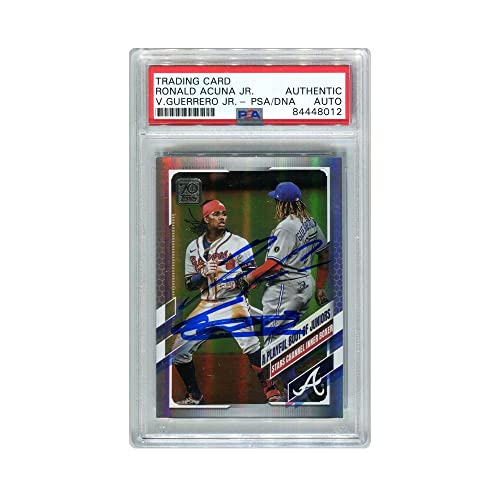 Ronald Acuna Vlad Guerrero Jr 2021 Topps Series 1 Rainbow Foil Autograph PSA/DNA - 757 Sports Collectibles