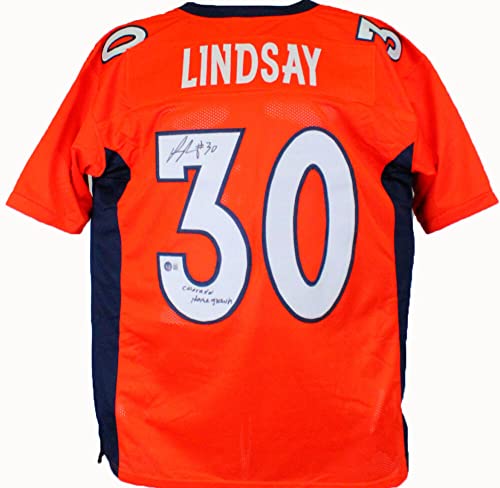 Phillip Lindsay Autographed Orange Pro Style Jersey w/Insc.-Beckett W Hologram - 757 Sports Collectibles