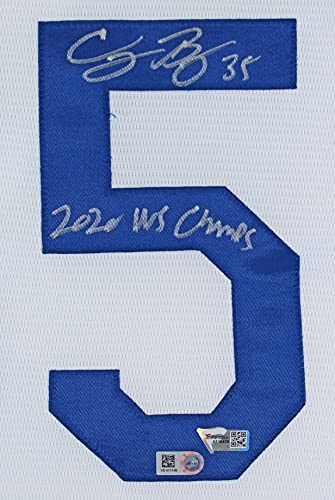 Dodgers Cody Bellinger 2020 WS Champs Signed White Majestic Jersey Fanatics COA - 757 Sports Collectibles