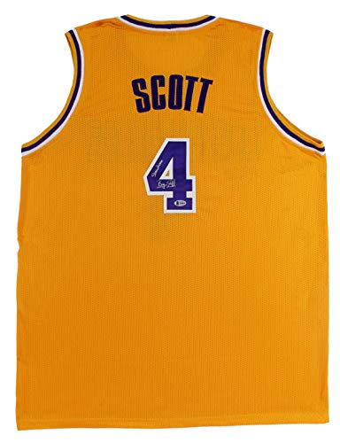 Byron Scott"Showtime" Authentic Signed Yellow Pro Style Jersey BAS Witnessed - 757 Sports Collectibles