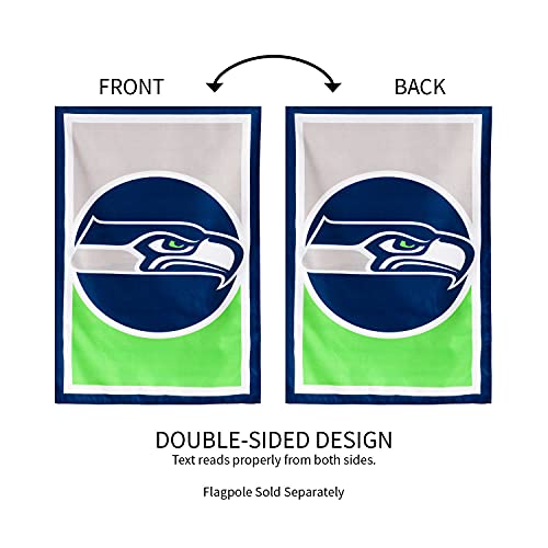 Team Sports America NFL Double Sided Seattle Seahawks House Flag Officially Licensed Sports Flag for Home Office Yard Sports Gift - 757 Sports Collectibles