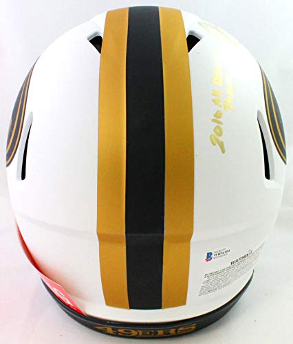 Patrick Willis Signed 49ers Lunar Authentic FS Helmet w/ 3 Insc- Beckett W Gold - 757 Sports Collectibles