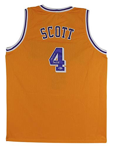 Byron Scott"Showtime" Authentic Signed Yellow Pro Style Jersey BAS Witnessed - 757 Sports Collectibles