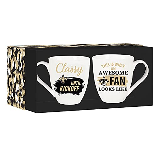 Team Sports America New Orleans Saints, Ceramic Cup O'Java 17oz Gift Set - 757 Sports Collectibles