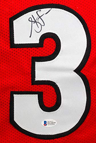 Steve Francis Autographed Red College Style Jersey- Beckett Witness Black - 757 Sports Collectibles