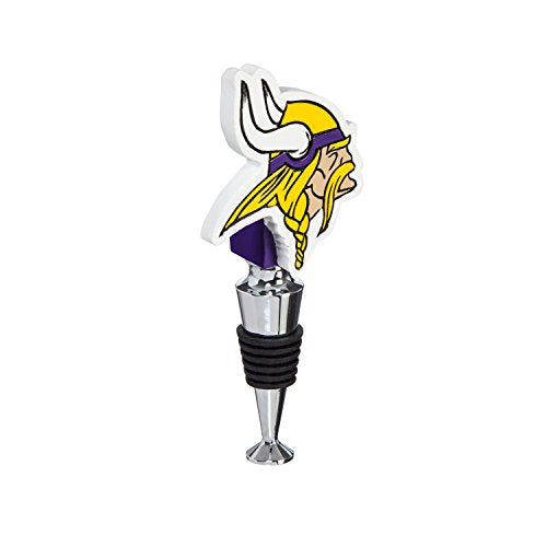 Team Sports America Minnesota Vikings Hand-Painted Team Logo Bottle Stopper - 757 Sports Collectibles