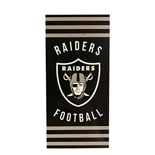 NORTHWEST NFL Las Vegas Raiders Beach Towel, 30" x 60", Stripes - 757 Sports Collectibles