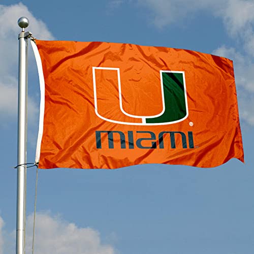 Miami Hurricanes UM Canes University Large College Flag - 757 Sports Collectibles
