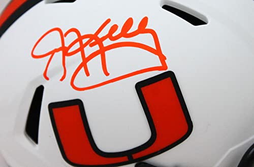 Jim Kelly Signed Miami Hurricanes Lunar Speed Mini Helmet-Beckett W Hologram Orange - 757 Sports Collectibles