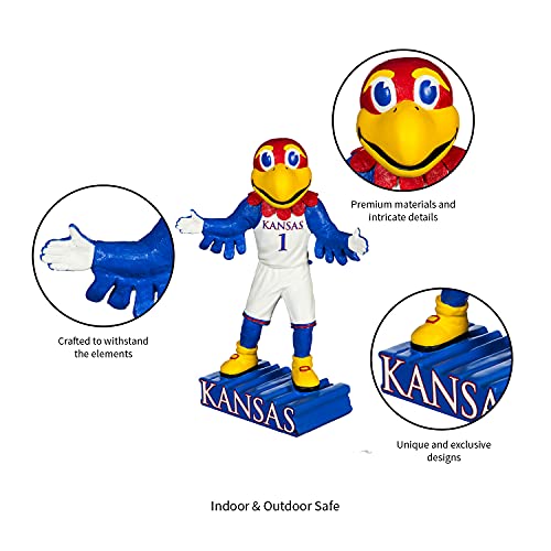 Team Sports America NCAA University of Kansas Fun Colorful Mascot Statue 12 Inches Tall - 757 Sports Collectibles