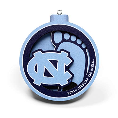 YouTheFan NCAA North Carolina Tar Heels 3D Logo Series Ornament - 757 Sports Collectibles