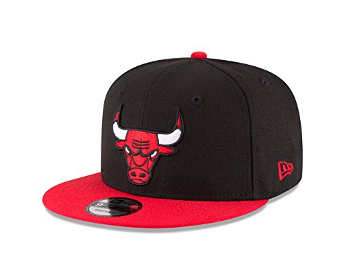 New Era NBA Chicago Bulls Adult Men NBA 9Fifty 2Tone Snapback Cap,OSFA,Black - 757 Sports Collectibles